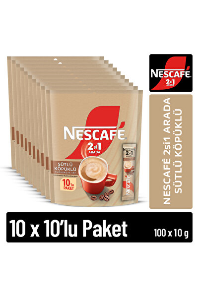 Nescafe 2si1 ARADA SÜTLÜ KÖPÜKLÜ 10(10x10g)