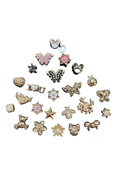 Crocs Taşlı Karışık 10'Lu Crocs Süsü Terlik Süsü Jibbits(Karışık Gönderilmektedir.).