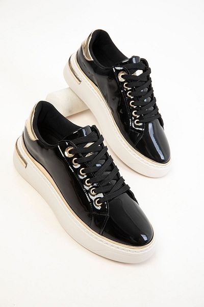 SOHO Black Patent Leather Women's Sneaker 20810