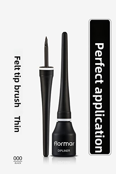 Flormar Dense Pigmented Thin Felt Brush Semi Matte Dipliner (BLACK) - Dipliner-000black-8690604330003