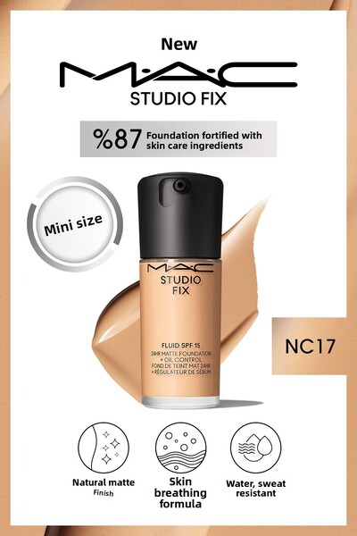 M.A.C Studio Fix Fluid Spf 15 Mini Matte Foundation-Nc17 15 ml