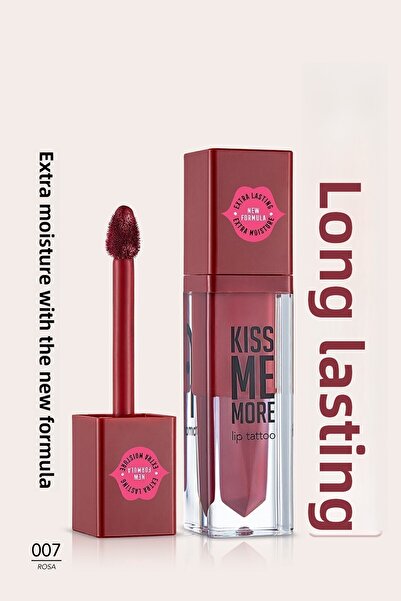Flormar Long Lasting Matte Lipstick - Kiss Me More-007 Rosa-8682536040686