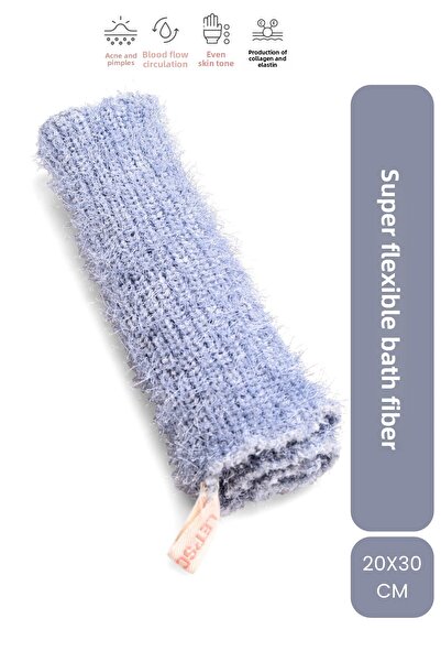 LET'SCRUB Super Flexible Blue Bath Loofah Suitable for All Skin Types Shower Loofah Unisex 20X30 cm