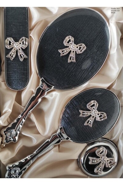 CAMOMILE 301 Set cu pieptene și oglindă cadou pentru zestre de mireasă cu 1 f...