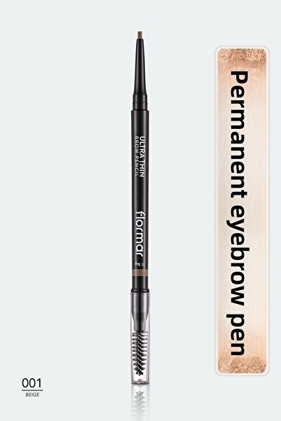Flormar Tsrm Eyebrow Pencil & Brush - Ultra Thin Brow Pencil - 001 Beige - 86...