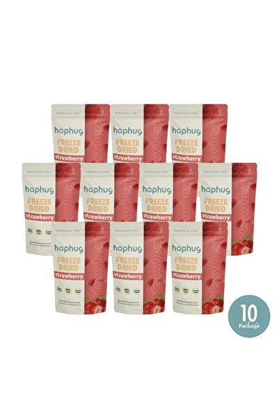 HapHug 🍓 10 Pack Freeze Dried Whole Strawberries - Freeze Dried Whole Strawberries 20g X 10