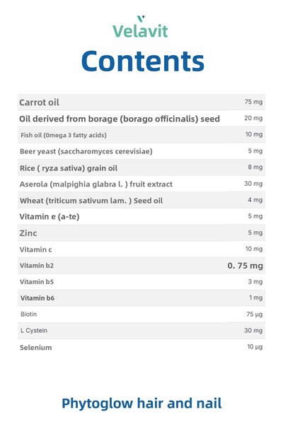 Velavit Phytoglow Hair & Nail 120 Soft Gel Capsules