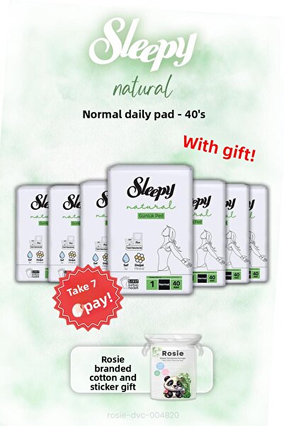 Sleepy اشتري 7 واحصل على 6 من الفوط اليومية العادية الطبيعية من سليبي 40 قطعة...