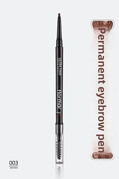Flormar Tx Eyebrow Pencil & Brush - Ultra Thin Brow Pencil - 003 Brown - 8690...