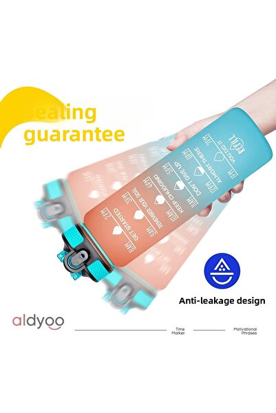 Lumie 1000ml Motivational Water Bottle with Straw - Tritan Bpa No Odor Leakage