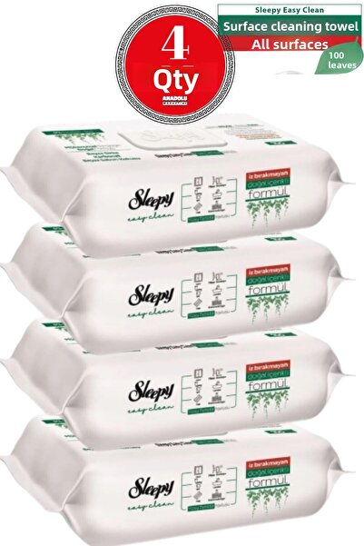 Sleepy منشفة تنظيف الأسطح سهلة التنظيف 100 × 4 قطع (400 ورقة)