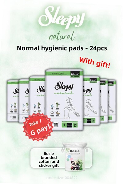 Sleepy اشتري 7 واحصل على 6 فوط صحية سليبي 24 قطعة طبيعية عادية وروزي