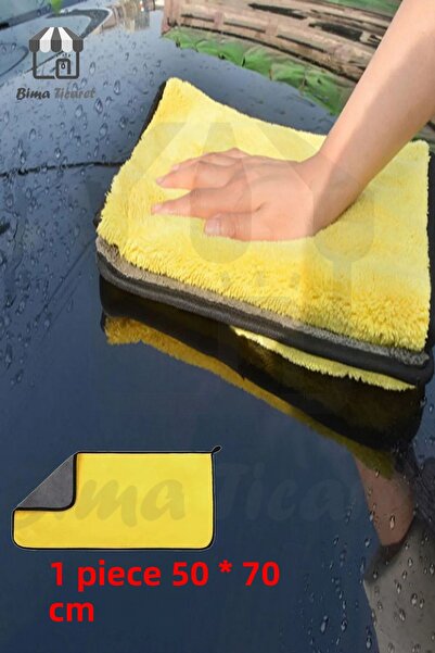 Bima Ticaret Original (1 bucată) 50x70 cm cârpă de spălat auto și de uscare auto din microfibră de dimensiuni mari - foarte absorbantă de apă