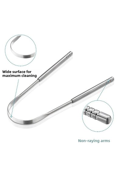 Wanderlust Stainless Metal Tongue Stripper Cleaner Fresh Breath Hygiene Care Cleaning Tool U Shape 1 Piece