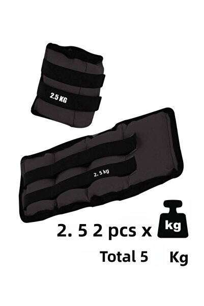 Spor Byfit 2.5 kg x 2 Black Hand or Ankle Weights + 1 kg Dumbbell Set Gift