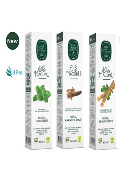 Eyüp Sabri Tuncer مجموعة معجون أسنان مكونة من 3، 90 مل