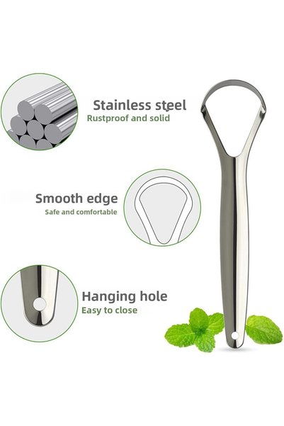 CARNIVAL LAND Metal Tongue Scraper Cleaning Apparatus Yoga Tongue Scraping Stick Cleaner 1-Piece