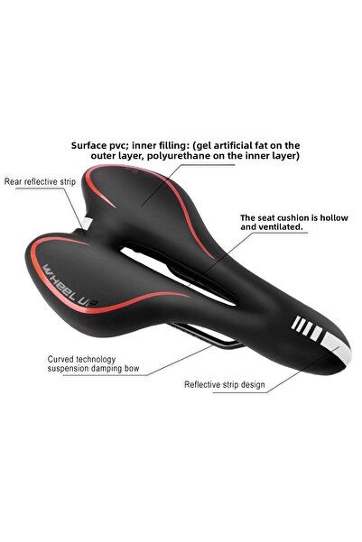 Rectus سرج Mtb Inn مع قنوات هواء معززة باللون الأحمر الناعم