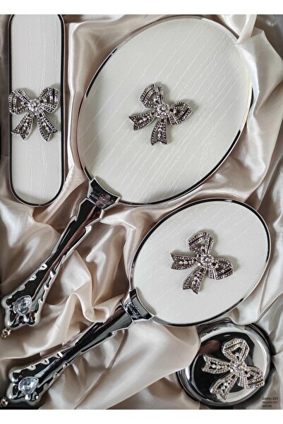 301 Комплект огледало и гребен за булката с 1 панделка