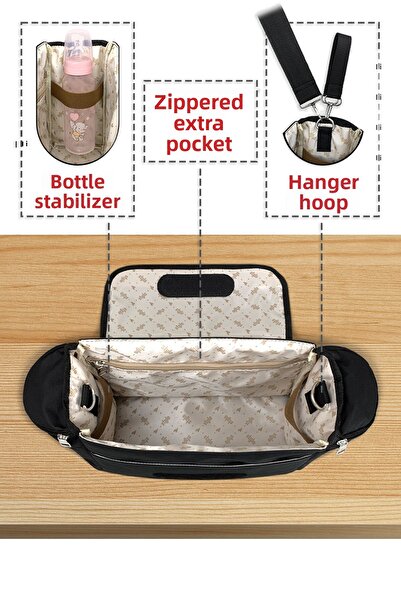 Stylo Stroller Bag Baby Stroller and Shoulder Bag X Pro with Thermos Section - Black