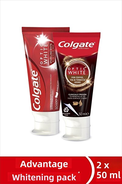 Colgate معجون أسنان لتبييض الأسنان 50 مل لمستخدمي الشاي والقهوة والتبغ