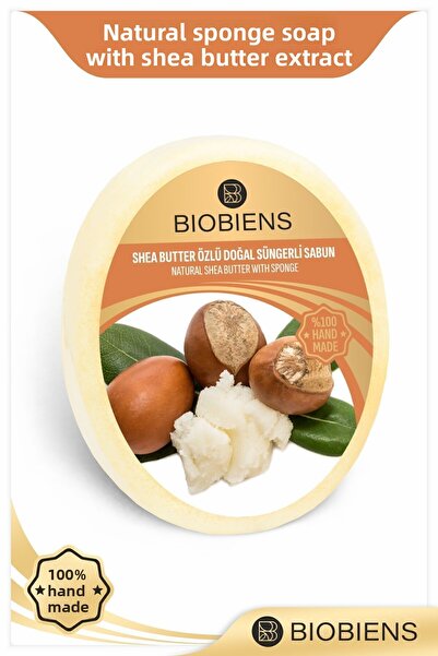 Biobiens الاستحمام بخلاصة زبدة الشيا وصابون إسفنجي طبيعي خاص للبشرة