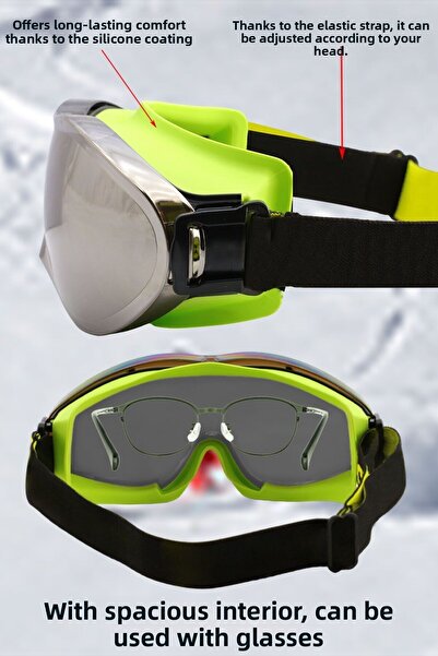 Badem10 نظارات Bellasimo للتزلج قابلة للاستبدال، نظارات شمسية مضادة للضباب والثلج، قطعة واحدة من الزجاج الاحتياطي