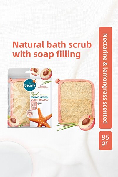 Balmy كيس حمام مملوء بالصابون الطبيعي مع نكتارين وعشب الليمون