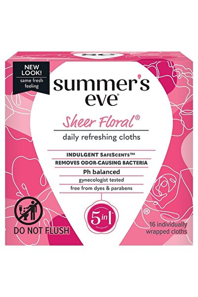 Summer's Eve Sheer Floral Special Area Cleaning Wipes 16 Pieces
