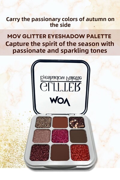 MOV 9-Piece Eyeshadow Palette Glitter No: 04 - Shimmering Eyeshadow Palette