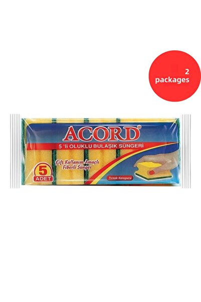 Acord 5 Pack Corrugated Dish Sponge 2 Pack