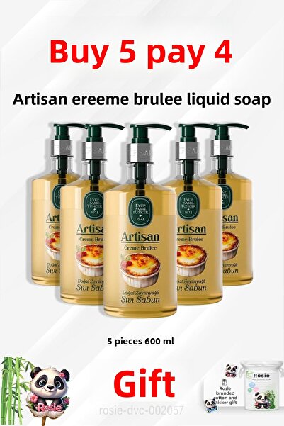 Eyüp Sabri Tuncer Artisan Creme Brulee Soap - 600 Ml, Buy 5 and Pay 4, Rosie Cotton