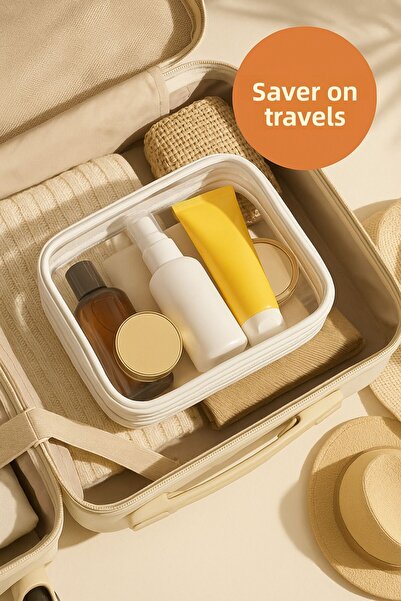 HİG HOME Αδιάβροχη τσάντα ταξιδιού μακιγιάζ PVC και Organizer Organizer