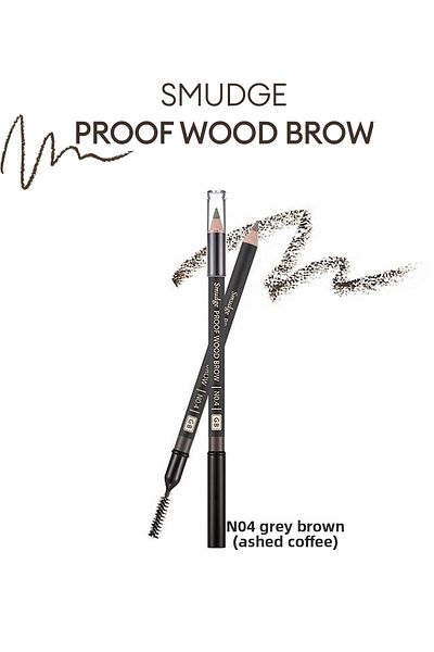 Missha Smudge Proof Permanent Natural Eyebrow Pencil Smudge Proof Wood Brow No.4 (Gray Brown)