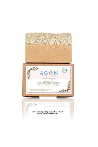 Agon 120 g Coffee Color Natural Pumpkin Fiber Handmade Peeling Soap