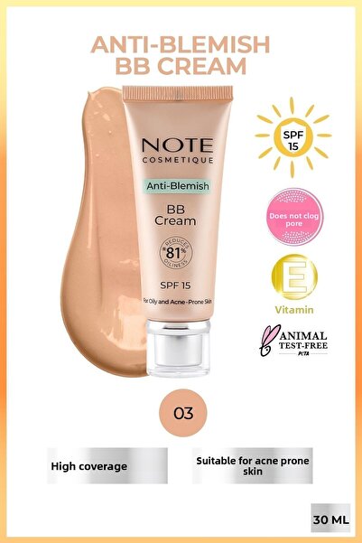NOTE Spf 15 Anti-Blemish Bb Cream - 03 Natural Beige for Acne Prone Skin