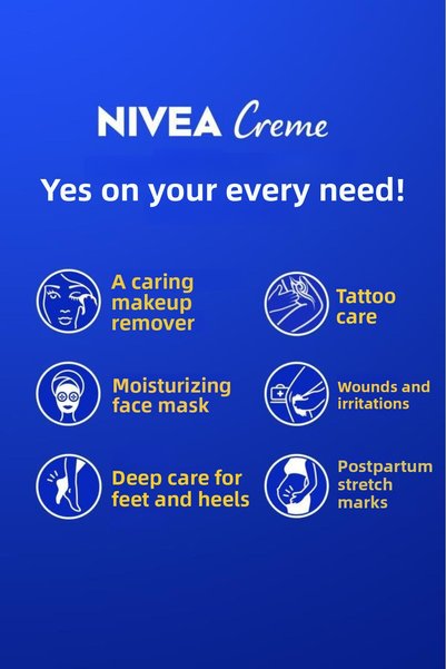 NIVEA Creme 30ml, Intensive Moisturizer, Caring Protection, Eucerit, Soft Skin, Hand Face Body, X3 Pieces