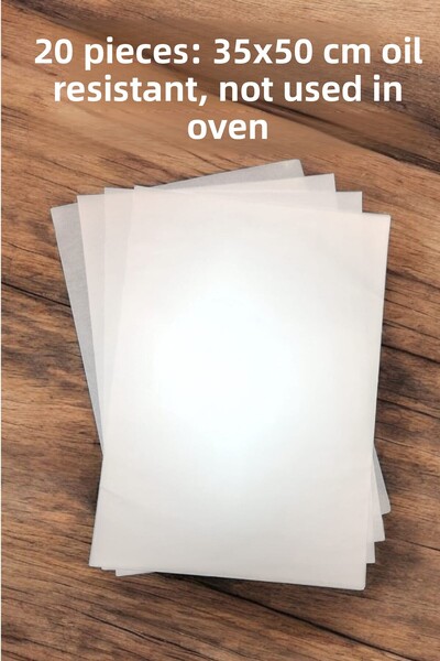 Azazgelsin 20 قطعة من الورق الأبيض المقاوم للزيت مقاس 35 × 50 سم، تغليف عرض تقديمي شفاف بنسبة 60%