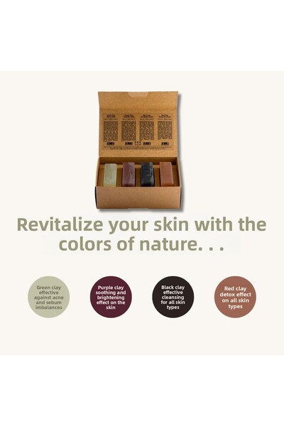 dionesse Natural Clay Soap Set for Men 4X120 Gr - Organic & Handmade