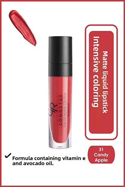 Golden Rose أحمر شفاه سائل غير لامع من لونج ستاي 31 زيت الأفوكادو أحمر شفاه س...