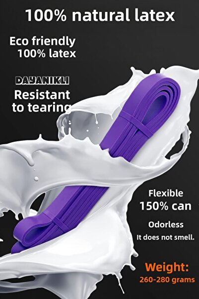 Soft Kare Bandă de rezistență de 35 kg - Bandă de antrenament musculară, Fitness Pilates Cross Training Purple Band