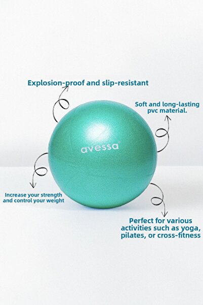 Verahed 25cm Water Green Mini Pilates Ball Sports Goods for Aerobics, Cardio and Fitness
