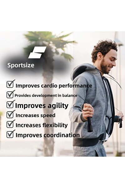 Sporsize حبل القفز مع أسلاك فولاذية قابلة للتعديل - حبل السرعة
