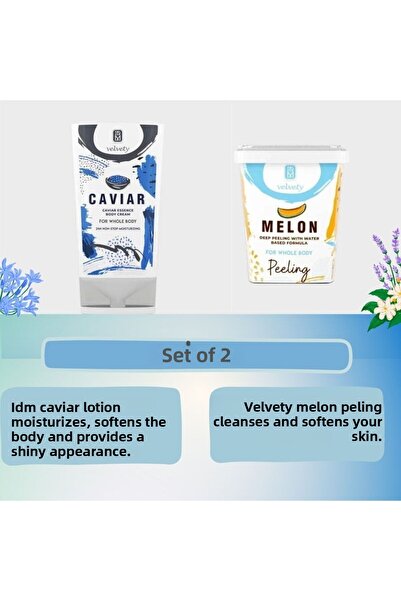 IDM VELVETY كريم الجسم بالكافيار وIDM VELVETY PEELING MELON