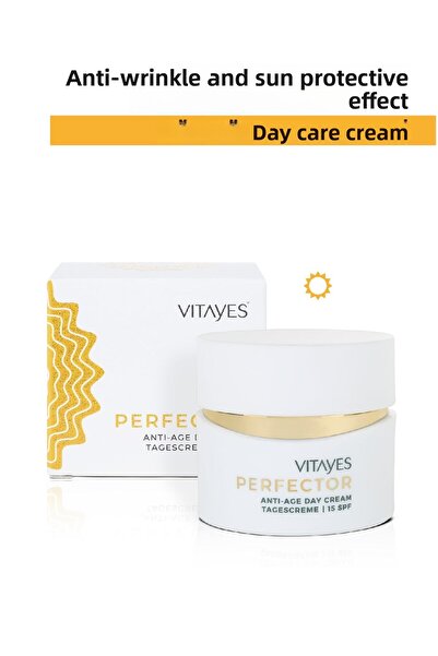 VITAYES كريم الوجه النهاري بعامل حماية 15 - مرطب، واقي من الشمس، مضاد للتجاعيد، منشط فوري وفعال