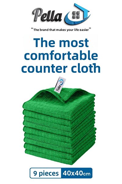 pella 9 Pack Countertop Cloth Imported 40X40Cm High Water Absorbent Kitchen Cleaning Cloth