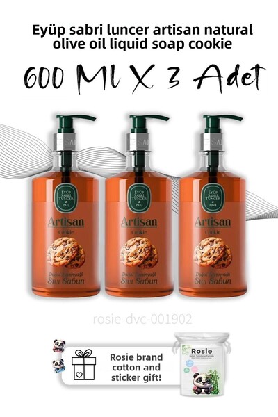 Eyüp Sabri Tuncer Artisan Natural Olive Oil Liquid Soap Cookie 600 ml