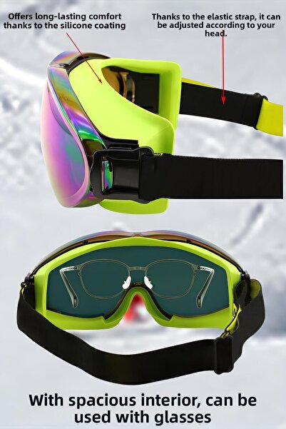 Badem10 Bellasimo Ski Snow Goggles Can Change Glassed Antifog Glasses Rainbow Snowboard Glasses Sport