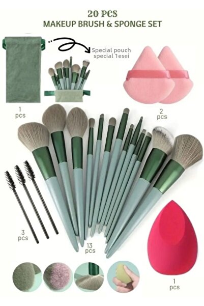 SHILOX 20 Pieces Luxury Makeup Set, Brush Set Makeup Sponge Eyebrow Brush Tri...