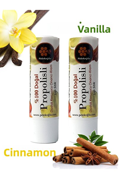 Petekoğlu 2 قطعة مرطب الشفاه: البروبوليس والعسل والقرفة والفانيليا